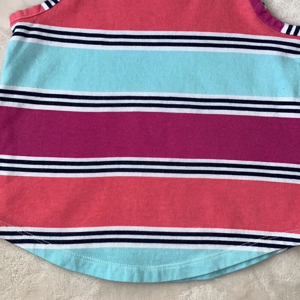 Gymboree Purple Pink Blue Striped Tank Top 4 EUC
